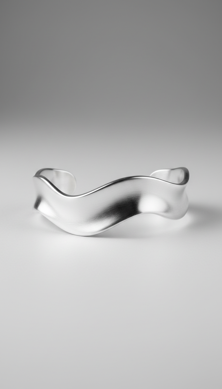 Sculpted Silver Cuff Bracelet